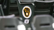 Apr 5, 2025; Milwaukee, Wisconsin, USA;  General view of a Milwaukee Brewers logo on seating within American Family Field prior to the game between the Cincinnati Reds and Milwaukee Brewers. Mandatory Credit: Jeff Hanisch-Imagn Images