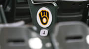 Apr 5, 2025; Milwaukee, Wisconsin, USA;  General view of a Milwaukee Brewers logo on seating within American Family Field prior to the game between the Cincinnati Reds and Milwaukee Brewers. Mandatory Credit: Jeff Hanisch-Imagn Images
