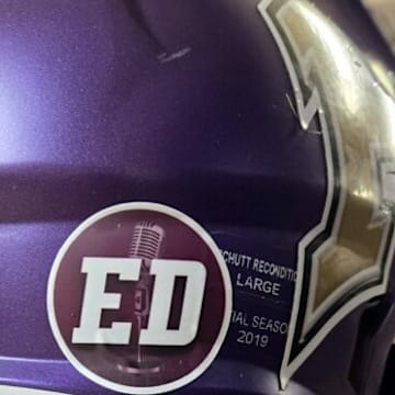 Decal in the memory of former New Orleans TV sports director Ed Daniels