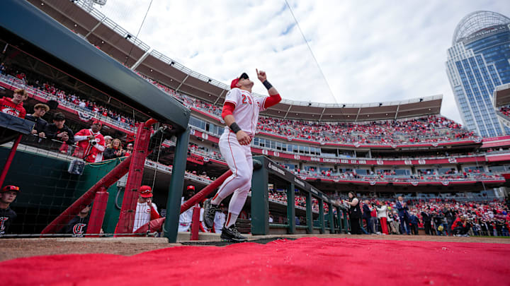 Cincinnati Reds outfielder TJ Friedl (29) is introduced