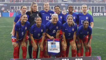 Jul 16, 2024; Washington, D.C., USA; The United States starting eleven pose for a picture prior to their friendly send-off match against Costa Rica at Audi Field. Mandatory Credit: Geoff Burke-USA TODAY Sports