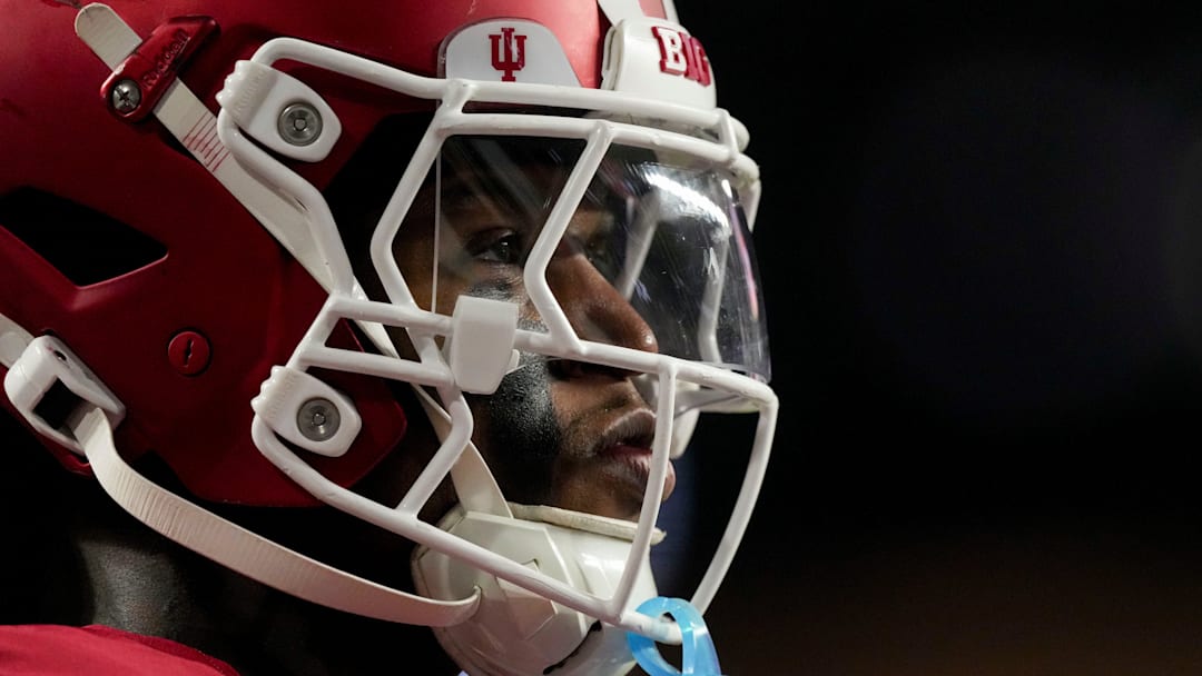 Indiana Hoosiers running back Roman Hemby (1) warms up Monday, Jan. 19, 2026, ahead of the College Football Playoff National Championship college football game against the Miami (FL) Hurricanes at Hard Rock Stadium in Miami Gardens.