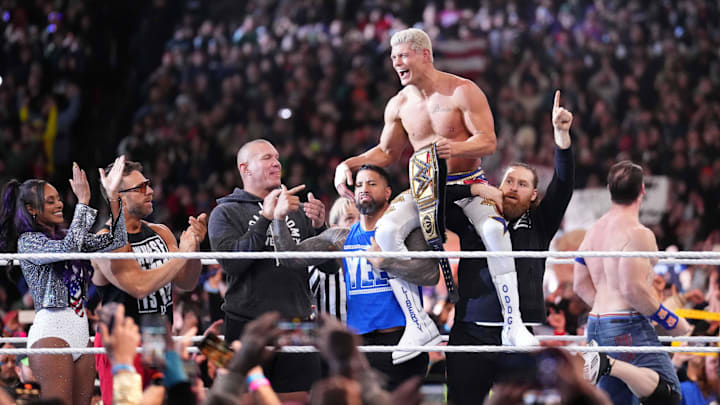 WWE Universal Championship match between Roman Reigns and Cody Rhodes during Wrestlemania XL Sunday in Philadelphia