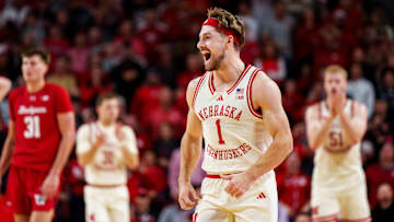 Nebraska Cornhuskers guard Sam Hoiberg reacts after a foul call against the Wisconsin Badgers during the first half at Pinnacle Bank Arena.