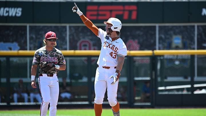 Jun 15, 2026; Omaha, NE, USA;  Texas Longhorns right fielder Aiden Robbins