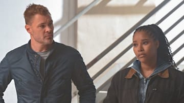 CHICAGO P.D. -- "Vows" Episode 12022 -- Pictured: (l-r) Patrick John Flueger as Officer Adam Ruzek, Toya Turner as Kiana Cook 