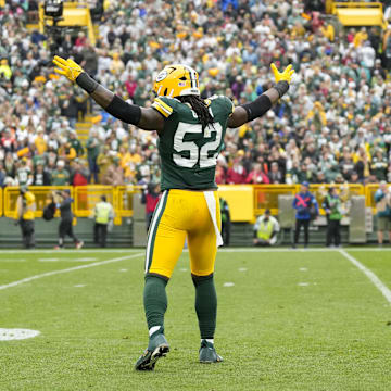 Green Bay Packers defensive lineman Rashan Gary (52) during the game against the Arizona Cardinals at Lambeau Field. 