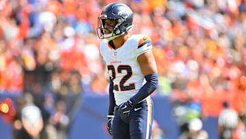 DENVER, CO - SEPTEMBER 15: Denver safety Brandon Jones (22) in action during a game between the Denver Broncos and the Pittsburgh Steelers at Empower Field at Mile High in Denver, CO on September 15, 2024.