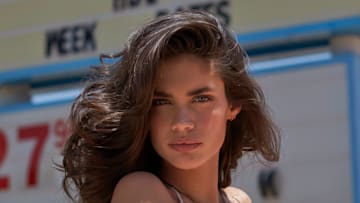 Sara Sampaio was photographed by Ben Morris on Route 66.