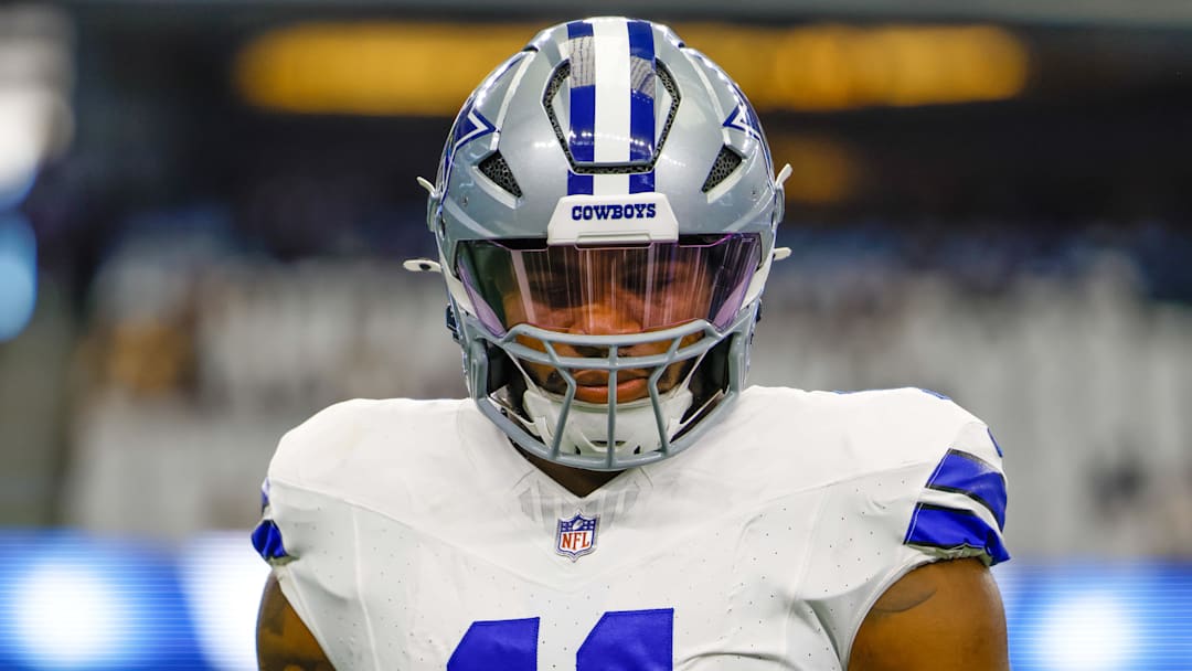 Sep 22, 2024; Arlington, Texas, USA; Dallas Cowboys linebacker Micah Parsons (11) prior to the game against the Baltimore Ravens at AT&T Stadium. Mandatory Credit: Andrew Dieb-Imagn Images