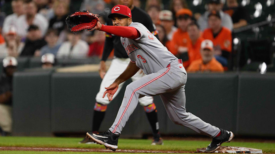 Cincinnati Reds third baseman Jeimer Candelario | Reggie Hildred-Imagn Images