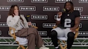 Kay Adams hurt her tooth while talking with Ashton Jeanty. 