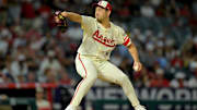 Sep 24, 2025; Anaheim, California, USA;  Los Angeles Angels starting pitcher Yusei Kikuchi (16) delivers during the fourth inning against the Kansas City Royals at Angel Stadium. Mandatory Credit: Jayne Kamin-Oncea-Imagn Images