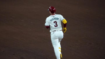 Jul 26, 2024; Phoenix, Arizona, USA; Arizona Diamondbacks designated hitter Joc Pederson (3) runs the bases after hitting a solo home run against the Pittsburgh Pirates during the sixth inning at Chase Field. Mandatory Credit: Joe Camporeale-USA TODAY Sports