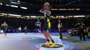 Feb 17, 2024; Indianapolis, IN, USA; Indiana Pacers guard Bennedict Mathurin (00) shoots the ball during NBA All Star Saturday Night at Lucas Oil Stadium. Mandatory Credit: Kyle Terada-USA TODAY Sports