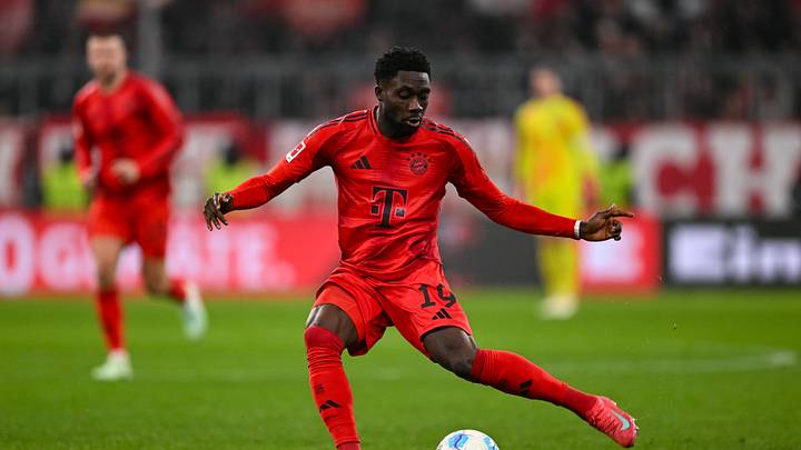 Alphonso Davies in action for Bayern Munich against Hoffenheim.