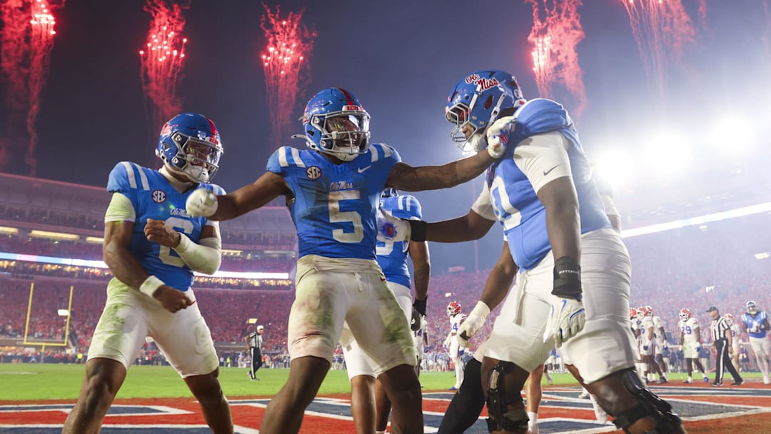 Mississippi Rebels running back Kewan Lacy rushes for a touchdown against the Florida Gators during the fourth quarter