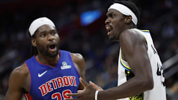 Jan 16, 2025; Detroit, Michigan, USA;  Detroit Pistons center Isaiah Stewart (28) : Rick Osentoski-Imagn Images