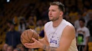 Los Angeles Lakers guard Luka Doncic before a game against the Minnesota Timberwolves.