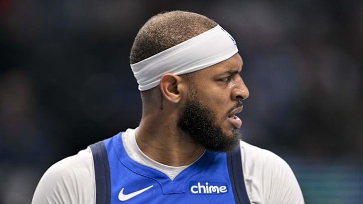 Mar 31, 2025; Dallas, Texas, USA; Dallas Mavericks center Daniel Gafford (21) during the game between the Dallas Mavericks and the Brooklyn Nets at the American Airlines Center. Mandatory Credit: Jerome Miron-Imagn Images