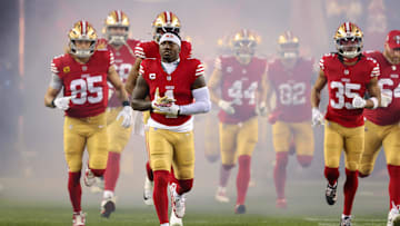Dec 30, 2024; Santa Clara, California, USA; San Francisco 49ers wide receiver Deebo Samuel Sr. (1) during the game against the Detroit Lions at Levi's Stadium.