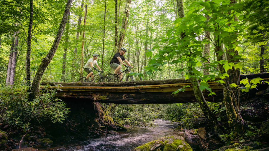 Bike riding trails at Balsam Mountain Preserve