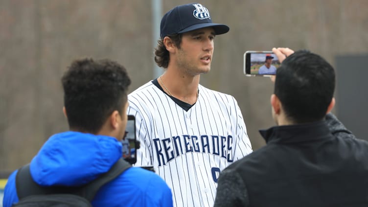 Hudson Valley Renegades outfielder Spencer Jones during media day on April 5, 2023.

Renegades Media