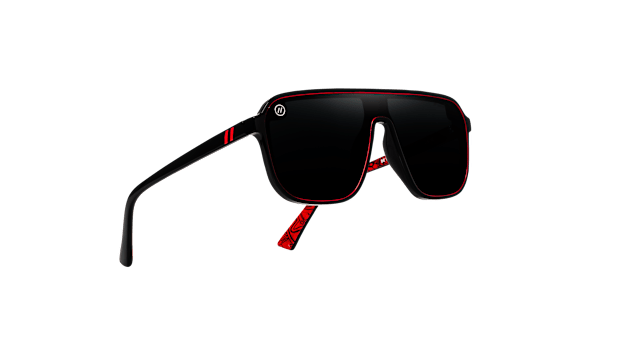 Red and black Blenders eyewear sunglasses in collaboration with the San Diego State Aztecs