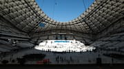 Le vélodrome quelques heures avant l'arrivée du Pape François