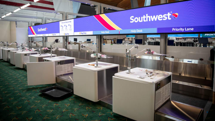 A view shows where travelers will check their bags in the newly renovated Portland International Airport on Thursday, July 18, 2024 in Portland, Ore. The terminal will officially open on August 14.