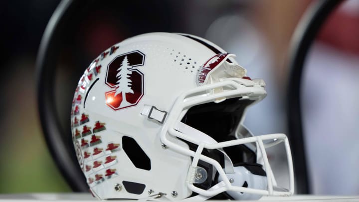 Nov 20, 2021; Stanford, California, USA;  General view of the Stanford Cardinal helmet during the third quarter against the California Golden Bears at Stanford Stadium. Mandatory Credit: Stan Szeto-USA TODAY Sports