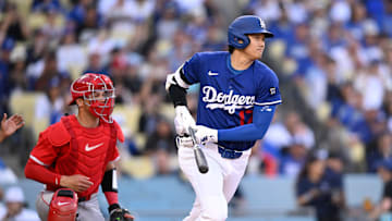Los Angeles Dodgers superstar Shohei Ohtani takes a swing against his former team, the Los Angeles Angels.