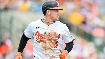 Ryan Mountcastle trots around the bases after a home run with the Baltimore Orioles.