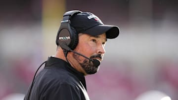 Oct 18, 2025; Madison, Wisconsin, USA; Ohio State Buckeyes head coach Ryan Day looks on in the second quarter against the Wisconsin Badgers at Camp Randall Stadium. Mandatory Credit: Jeff Hanisch-Imagn Images