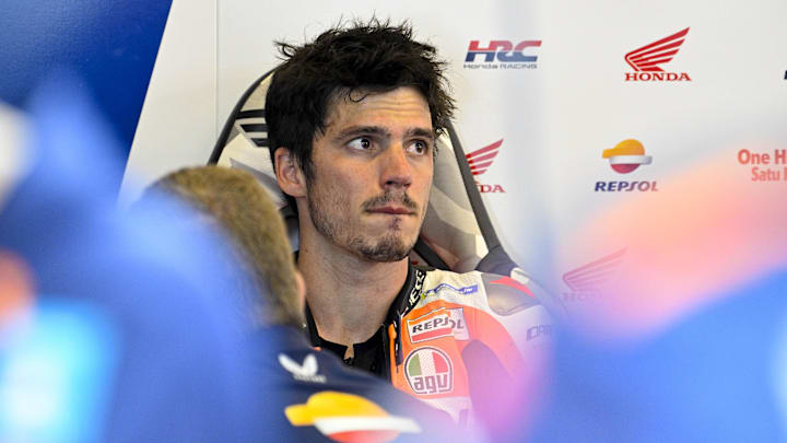 Apr 14, 2024; Austin, TX, USA; Joan Mir (36) of Spain and Repsol Honda Team before the MotoGP Grand Prix of The Americas at Circuit of The Americas. Mandatory Credit: Jerome Miron-Imagn Images