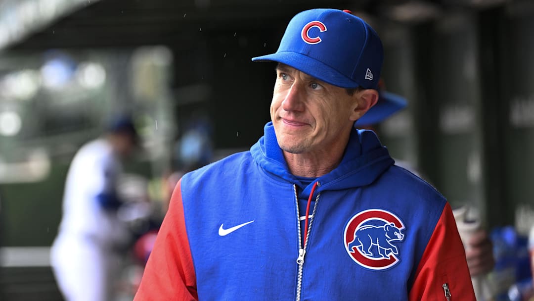 Chicago Cubs manager Craig Counsell (11) leaves the dugout after a game against the Washington Nationals at Wrigley Field.