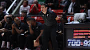Jan 28, 2025; Salt Lake City, Utah, USA; Cincinnati Bearcats head coach Wes Miller calls out instructions during the first half against the Utah Utes at Jon M. Huntsman Center. Mandatory Credit: Rob Gray-Imagn Images