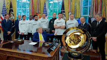 US President Donald Trump played host to an entourage from Serie A giants Juventus