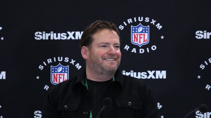 Seattle Seahawks general manager John Schneider on the SiriusXM radio set at the NFL Scouting Combine at Indiana Convention Center in 2024.