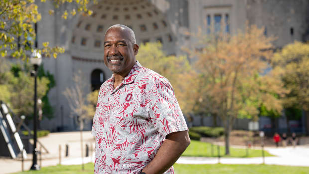 Apr 18, 2024; Columbus, Ohio, USA; Ohio State University athletic director Gene Smith will retire at the end of June.
