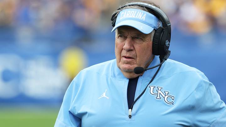 Oct 10, 2026; Pittsburgh, Pennsylvania, USA;  North Carolina Tar Heels head coach Bill Belichick looks on from the sidelines against the Pittsburgh Panthers during the third quarter at Acrisure Stadium.  Mandatory Credit: Charles LeClaire-Imagn Images
