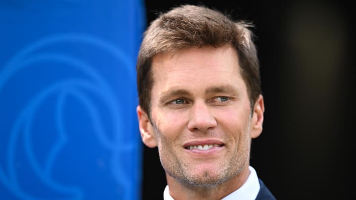 Retired NFL quarterback Tom Brady seen before a preseason game between the Rams and Cowboys.