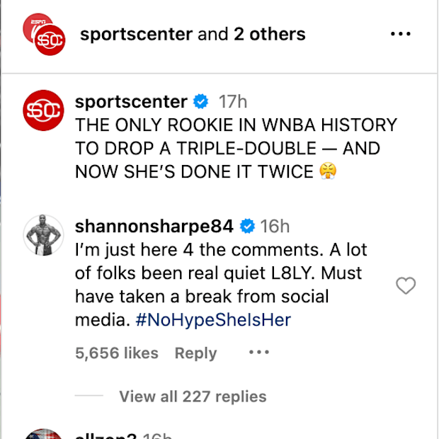 Shannon Sharpe's Comment