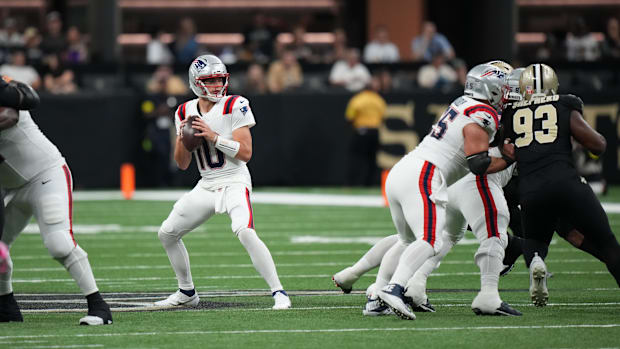 Drake Maye led the Patriots to a 25–19 win over the Saints.