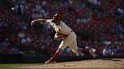 Jun 8, 2024; St. Louis, Missouri, USA; St. Louis Cardinals pitcher Andrew Kittredge (27) throws against the Colorado Rockies during the seventh inning at Busch Stadium. Mandatory Credit: Jeff Le-Imagn Images