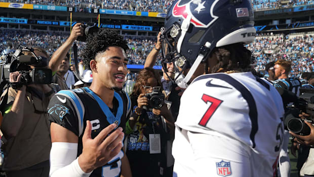 Carolina Panthers quarterback Bryce Young and Houston Texans quarterback C.J. Stroud