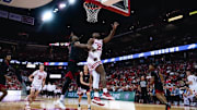 Wisconsin Badgers guard John Blackwell goes for a layup against Northern Illinois. The Badgers won, 97-72, at the Kohl Center on November 7, 2025.