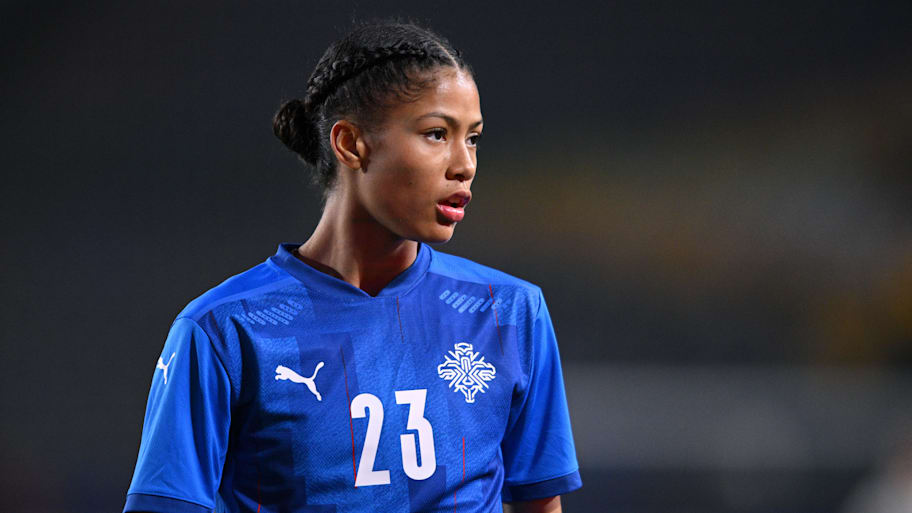 Iceland forward Sveindis Jane Jónsdóttir recently signed for Angel City FC in the National Women's Soccer League | Orlando Ramirez-Imagn Images
