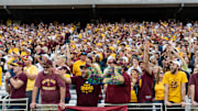 Arizona State Sun Devils celebrate a touchdown during a game against the West Virginia Mountaineers at Mountain America Stadium in Tempe on Nov. 15, 2025.