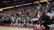 Wisconsin head coach Greg Gard is shown during the first half of their game against Washington Tuesday, February 25, 2025 at the Kohl Center in Madison, Wisconsin.